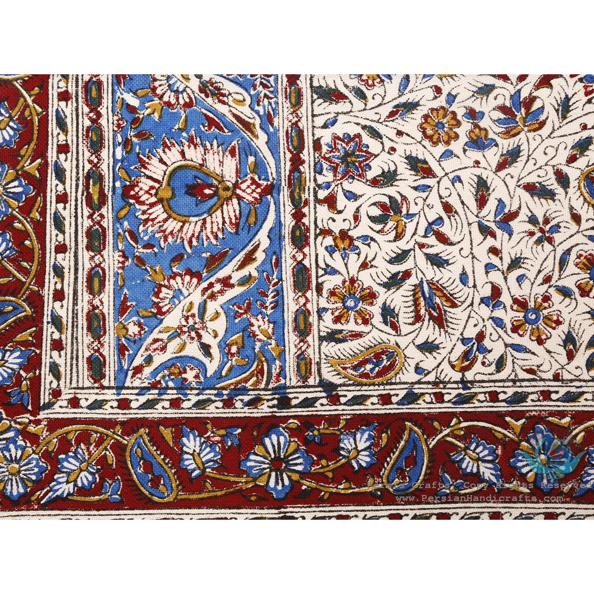 Persian Tapestry Paisley & Flower Ghalamkar Tablecloth HGH3910 Persiada